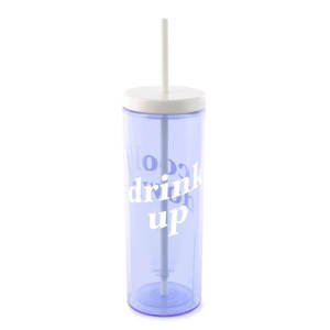 Kate Spade New York Acrylic Tumbler with Straw Cool Down Drink Up